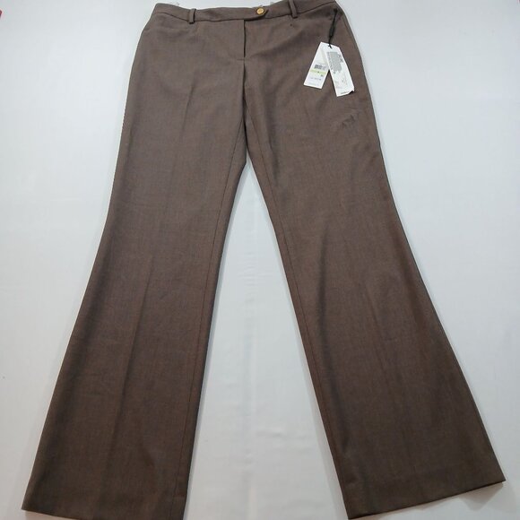 Calvin Klein Modern Fit Womens Brown Trousers Size 4 Dress Pants New With Tags - Picture 1 of 14